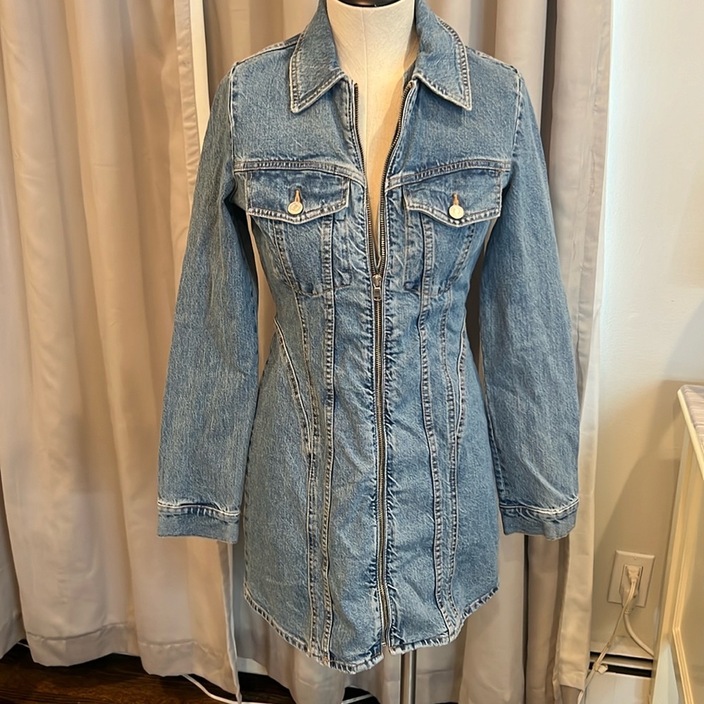 Zara Zip Up Denim Dress
